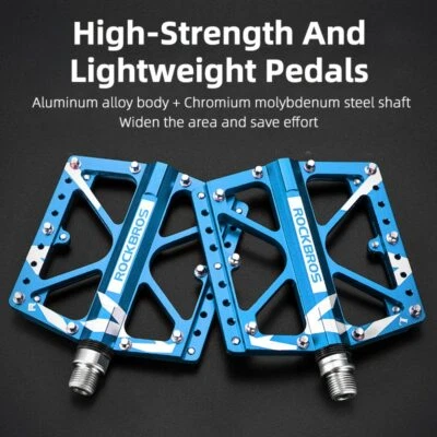 RockBros Aluminum Bicycle Flat Pedals BMX MTB Road Bike E-Bike Platform Pedals - Image 1 of 4