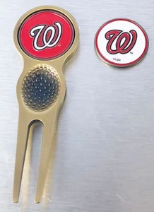 Major League Baseball MLB Golf Divot Reparaturwerkzeug Ballmark Silber Bronze AUSWAHL - Bild 1 von 1