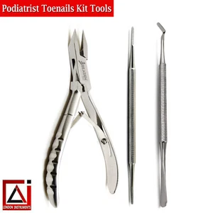 Manicure Pedicure Toe Nail Clippers Black File Ingrown Heavy Duty Thick Nails - Picture 1 of 4