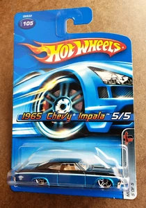 2005 Hot Wheels 1965 Chevy Impala 105 Black & Blue Muscle Mania 5/5 1:64 PR5 VAR - Bild 1 von 15