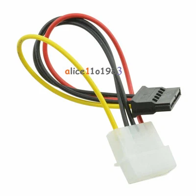 2PCS Male Female 4-Pin Power Drive Adapter Cable to Molex IDE SATA 15-Pin - Image 1 of 4