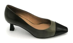 Bibilou 601z12 Zapatos de Salón Piel Verde Oliva Charol Negra Talón Charol 6cm - Imagen 1 de 4