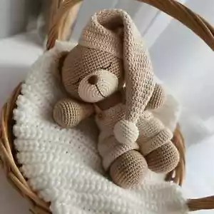 Amigurumi teddy bear crochet, Teddy bear toy for sleeping, bear for a newborn - Picture 1 of 4
