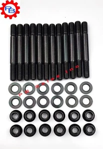 Qty 12 Exhaust Manifold Stud, 12 Point Flange Nut, Washer for Cummins 6B, 6CT - Bild 1 von 10