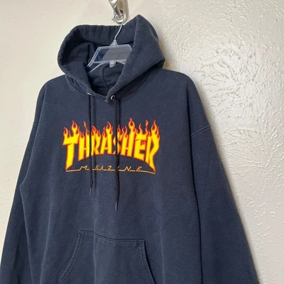 Толстовка с капюшоном мужская Thrasher Magazine M черная Skater Y2K - Изображение 1 из 4