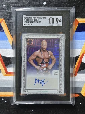 Kurt Angle- Maze Autograph /25- 2024 Photogenic WWE- SGC 9/Auto 10- Legend - Image 1 of 2
