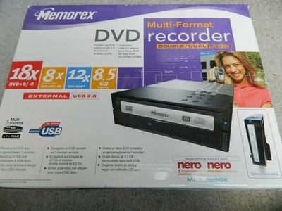New Memorex External Multi-Format DVD Drive 18x w/Nero MRX-525GE NOS NIB - Image 1 of 2