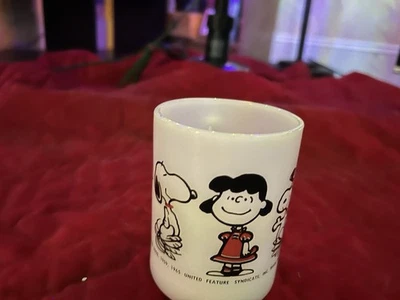 Erdnuss Vintage Becher, König Feuer, Milchglas - Bild 1 von 4