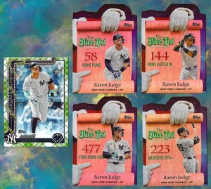 2025 Topps Holiday Advent Arron Judge NICE LIST 4 Card Set + H161 Plaid Parallel - Picture 1 of 2