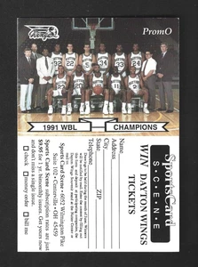 3-1/2" x 5" FOLDABLE CARD: 1992 DAYTON WINGS WBL BASKETBALL SCHEDULE - Picture 1 of 2