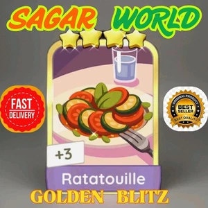 1x Ratatouille ⭐4_Sticker ⚡️mono_poly go Golden Blitz⚡️FAST DELIVERY - Picture 1 of 1