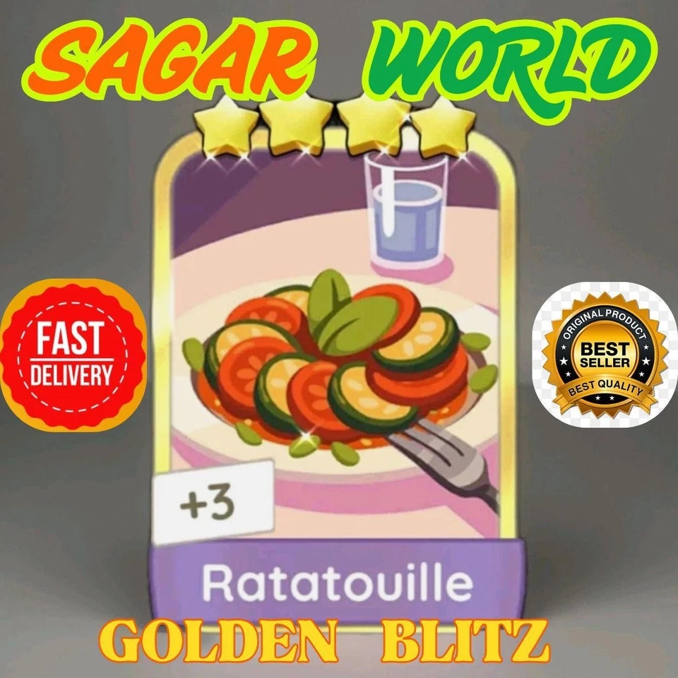 1x  Ratatouille ⭐4_Sticker ⚡️mono_poly go Golden Blitz⚡️FAST DELIVERY - Image 1 of 1