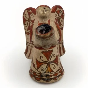 Mexican Folk Art Pottery Angel Candle Holder - Picture 1 of 4