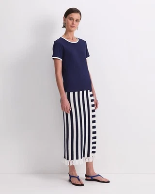 Sportscraft Staple Cotton Blend Tee Navy/White Size XXS New Tags XXS - image 1 of 4