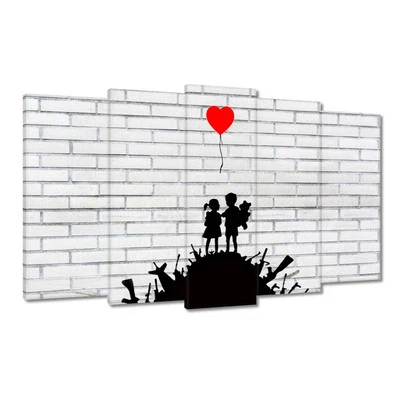 Leinwand Bild Wandbild Canvas Print Banksy Stapel Waffen Nr. H8679_PC - Bild 1 von 4