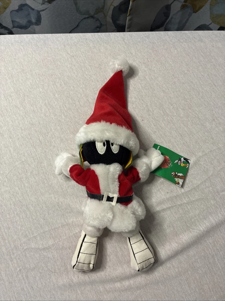 Warner Brothers Marvin The Martian Santa Plush Bean Bag Beanie 1998
