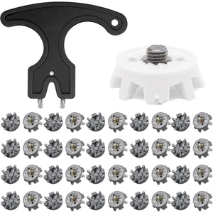 Golf Spikes Set 50x Golf Shoe Spikes Replacement 1x Cleats Spanner Cricket Shoe - Picture 1 of 20