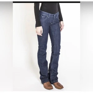 Pantalones de mezclilla Kimes Ranch para mujer Jolene azul mezcla de algodón acampanados corte bota talla 2 32 EE. UU. - Imagen 1 de 7