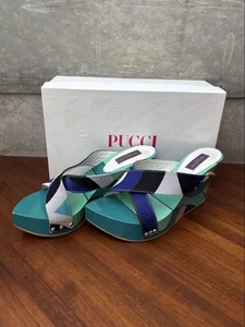 Pucci Women's Size 37 Cross Strap Wedge Sandals, Used. Free Shipping. - Picture 1 of 24