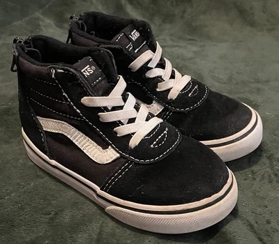 Zapatillas VANS SK8-Hi para niños pequeños talla 8,5 cremallera negras con cordones Foto 1 de 4