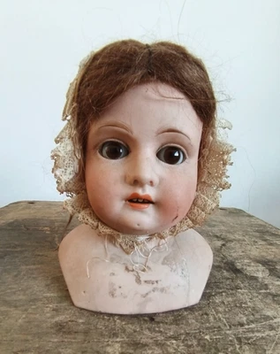 Antique German Bisque Porcelain Dolls Head W&C Germany - Image 1 of 4