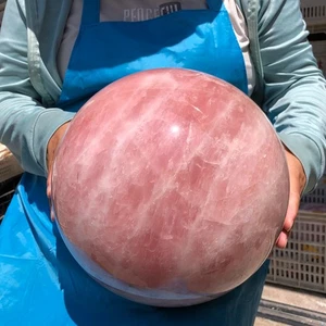 Sfera sfera cristallo quarzo rosa naturale 47 libbre guarigione Reiki 1107 - Foto 1 di 18