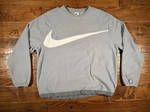 Nike Club Fleece Big Swoosh Crewneck Sweatshirt Mens Sz XL Grey DQ4894-073 - Picture 1 of 9