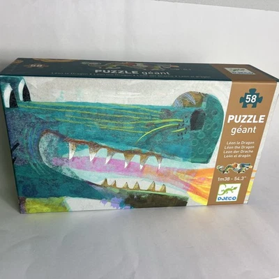 Djeco Leon the Dragon Giant Shaped 58 piece Puzzle Age 5+ Complete - Image 1 of 4