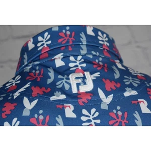Footjoy Golf Polo Shirt Mens Size Medium Polyester Performance Dubia Creek Blue - Picture 1 of 8