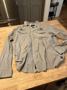 RARE Howler Bros Gaucho Ocean Offerings Snapshirt Gray Long Sleeve Rare Edition - Picture 1 of 4