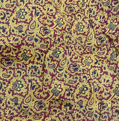 Bright Gold Red Paisley Small Scale Quilting Cotton Fabric BT Half Y #17 - Image 1 of 4