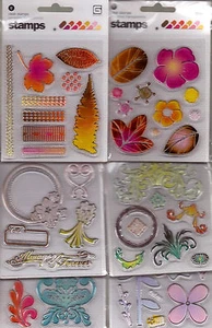 Estampillas de acrílico básicas grises de primavera/flores ~ varias para elegir ~ ¡Adorables! - Imagen 1 de 4