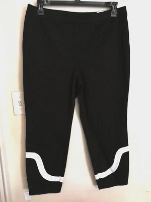 Alfani Womens Pants 12 Black Ankle Skinny Leg Comfort Waist Graphic Oasis Dress - Image 1 of 4