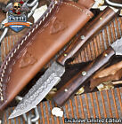 CSFIF Hand Forged Skinner Knife Rain Drop Damascus Walnut Wood Fishing Closeout