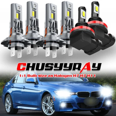 Para BMW 525i 530i 540i 2001-2003 6X Bombillas LED Luz antiniebla haz alto Foto 1 de 4