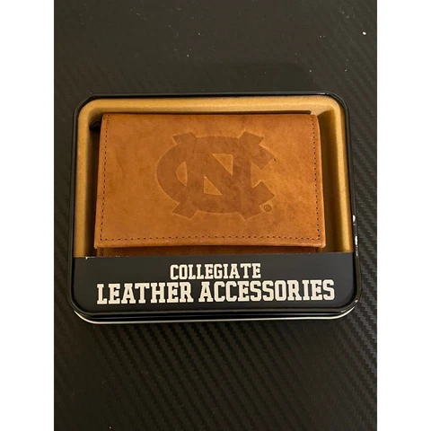 New NCAA North Carolina Tar Heels Leather Football Trifold Wallet Cover