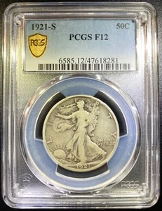1921-S Walking Liberty Half Dollar PCGS F12 - Picture 1 of 7
