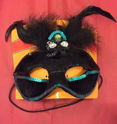 Spooky Village Masquerade Mask Black And Blue - Image 1 of 4