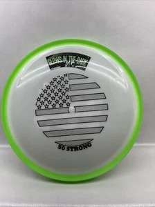 Glow in the Dark 50 Strong Frisbee Glowing Disc Glows Toy Plastic Rubber Rim USA - Picture 1 of 2