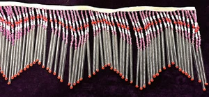 Lampen Perlen Fransenborte Fransen 1 Meter Rosa, Rot, Weiß, Klar - Bild 1 von 3