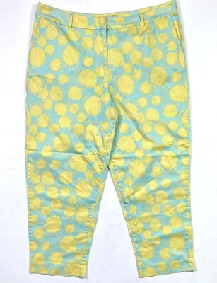 Calça David Brooks feminina tamanho 18 amarela brilhante corte elástico limão - Imagem 1 de 4