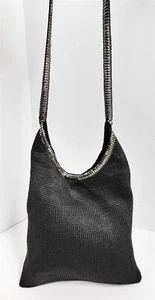 Nancy Bacich Black Silver Mesh Small Shoulder Bag - Picture 1 of 8