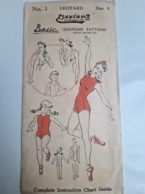 Dazians Leotard Dance Costume GIRLS 4 Sewing Pattern One Piece VTG Boy Short No1 - Image 1 of 4
