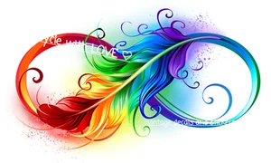 PARED/MUEBLES TRANSFERENCIA ARCO IRIS/PLUMAS PÚRPURAS 4 ESTILOS ELIGE EL TIPO - Imagen 1 de 13