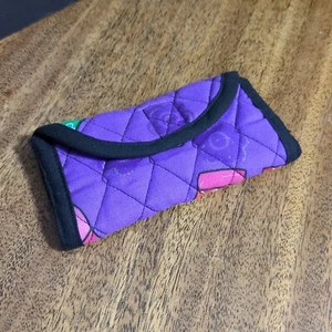 Quilted Compact Purple Pouch Wallet - Picture 1 of 7