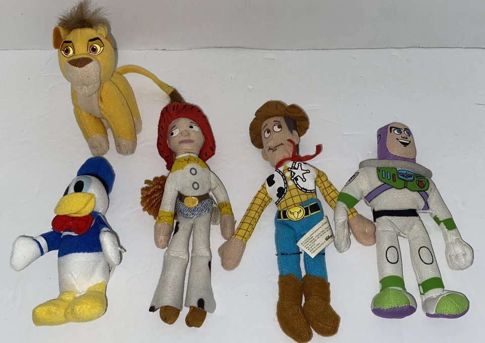 Disney & Pixar Mini Peluche Woody Buzz Jessie Donald León Kellogs Lote De Colección de 5 Foto 1 de 4