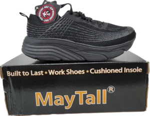 Work Slip Resistant Mesh Women Wide Fit Shoe Black Comfort Cushion MayTall 2600W - Picture 1 of 14
