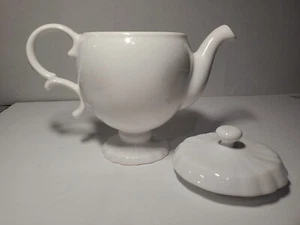 Metceramica Solid White Large pedestal teapot Portugal - Picture 1 of 5