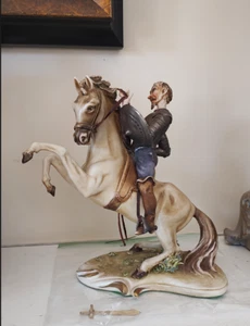 ANTONIO BORSATO ANTIKE PORZELLANSTATUE FIGUR ""DON QUIJOTE"" REITEN AUF PFERD - Bild 1 von 20
