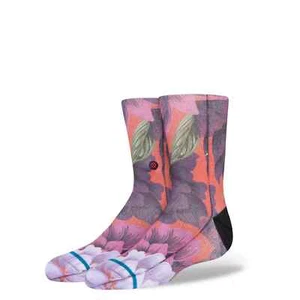 Stance Kid's Casual Crew Socks Fresh Start Red Floral Size L 3-5 NWT - Picture 1 of 4
